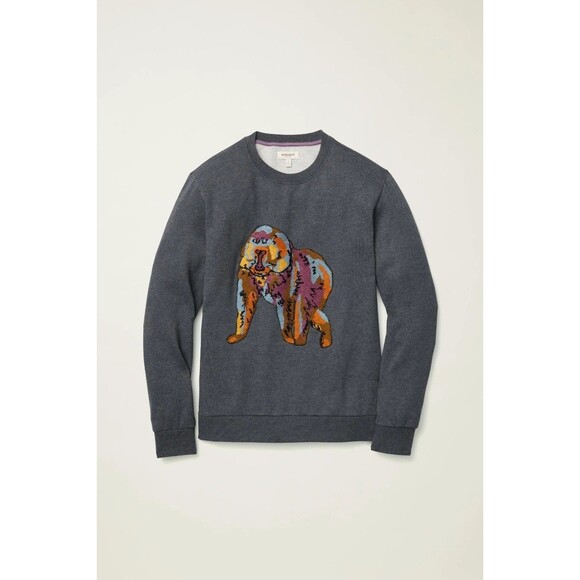 BONOBOS Critter Supersoft Fleece Crew Sweater Embroidered Long Sleeve XL 283636 - Picture 3 of 11